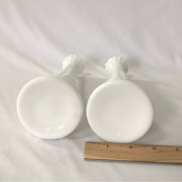 Vintage Farmhouse White Milk Glass Tall Bud Vases 9” - Set of 2 - Picture 10 of 10